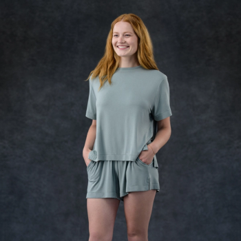 Mist Peony Women's Sleep Short + Tee