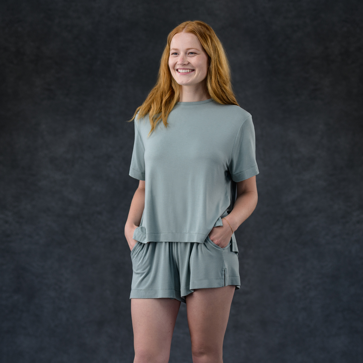 Mist Peony Women's Sleep Short + Tee