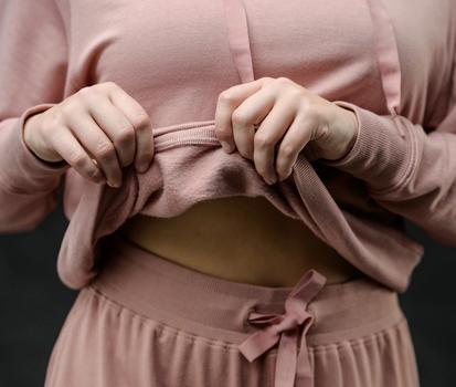 Modal fleece detail in petal