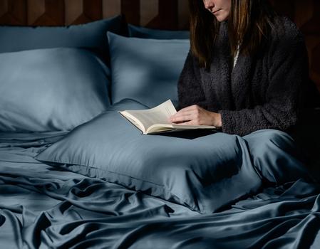 Under the cooling Luxury Bamboo Sheets in ocean