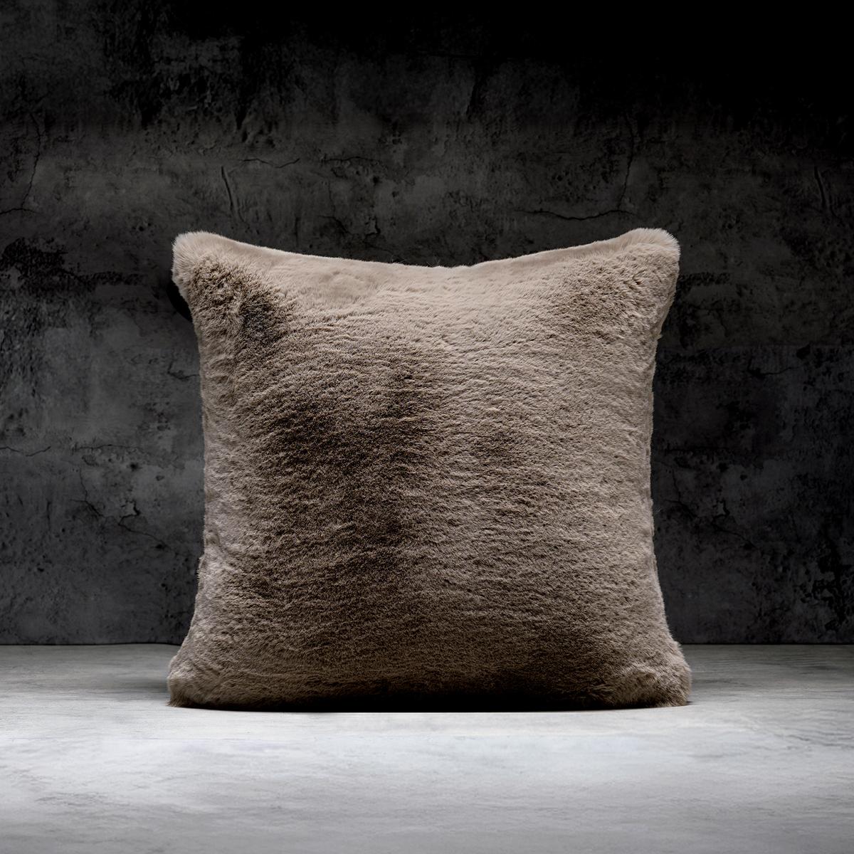 Truffle Faux Fur Pillow 20 x 20