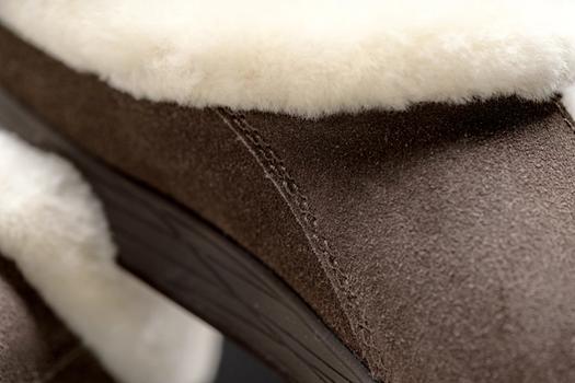 Walnut Mens Signature Slippers side stitch