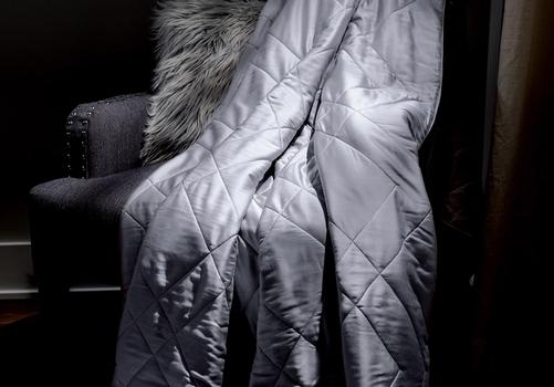 Stone Lightweight Blanket Draped on Chair