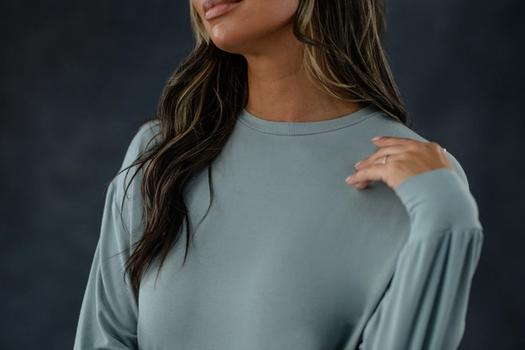Women's Sleep Shirt detail in mist
