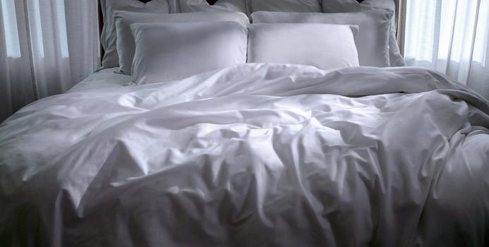 White Bamboo Viscose Duvet Cover on Bed