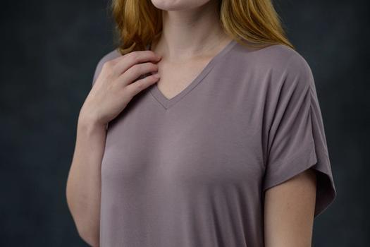 Women's Sleep Dress detail in lilac