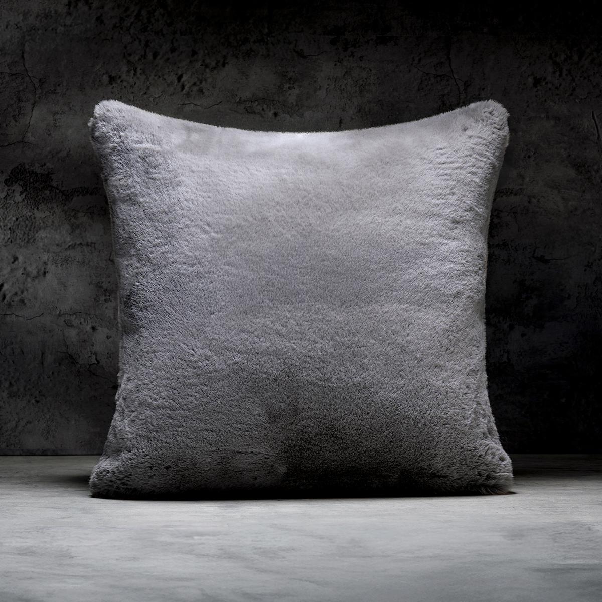 Fog Faux Fur Pillow 24 x 24