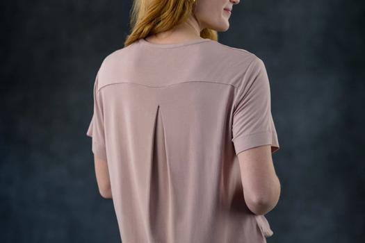 Women's Sleep Tee detail in peony
