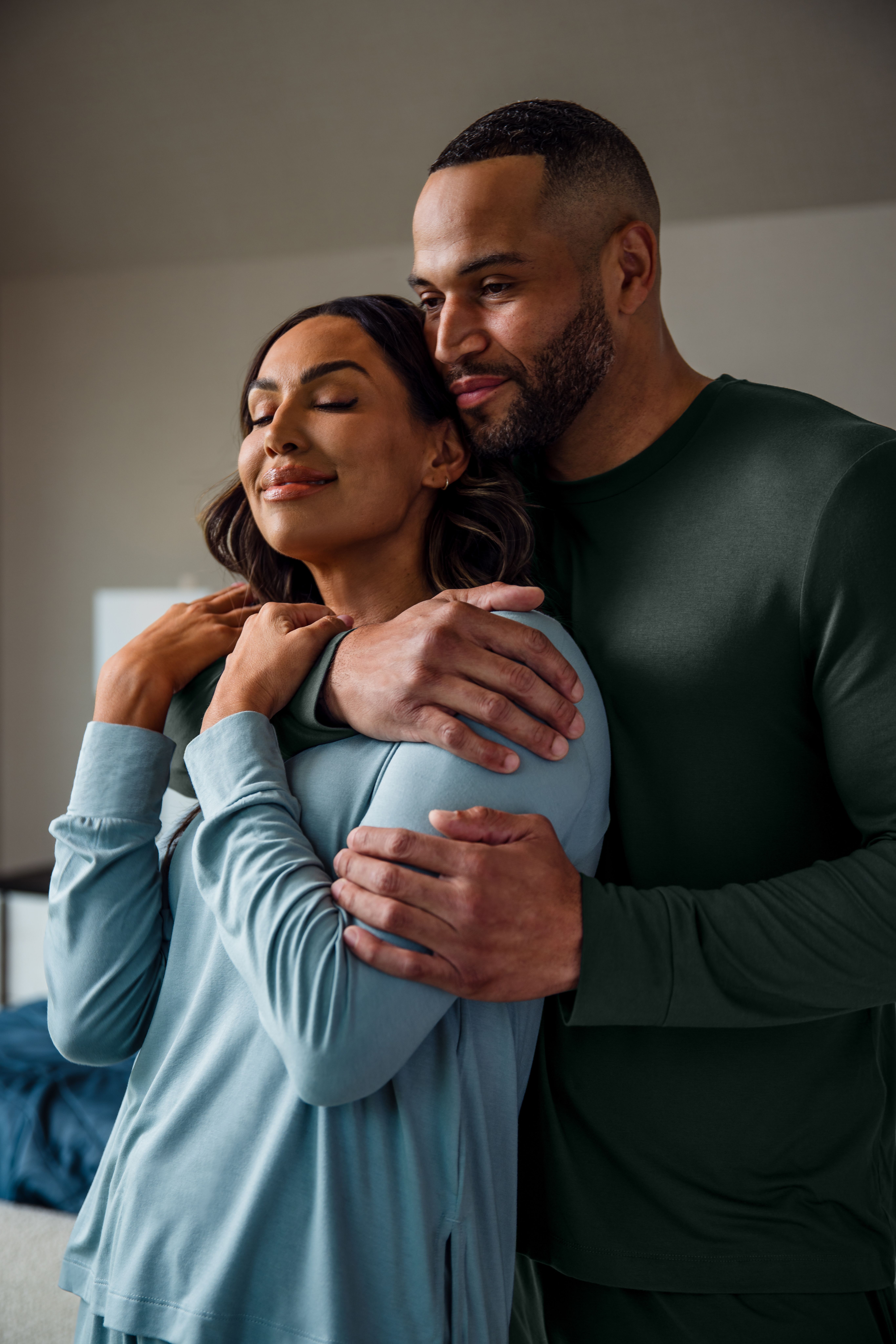 Couple enjoying their Modal Sleepwear Pajamas