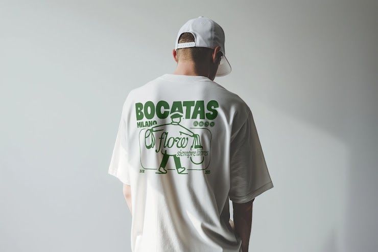 Maglietta Bocatas 2025 indossata — grafica flow siempre libres