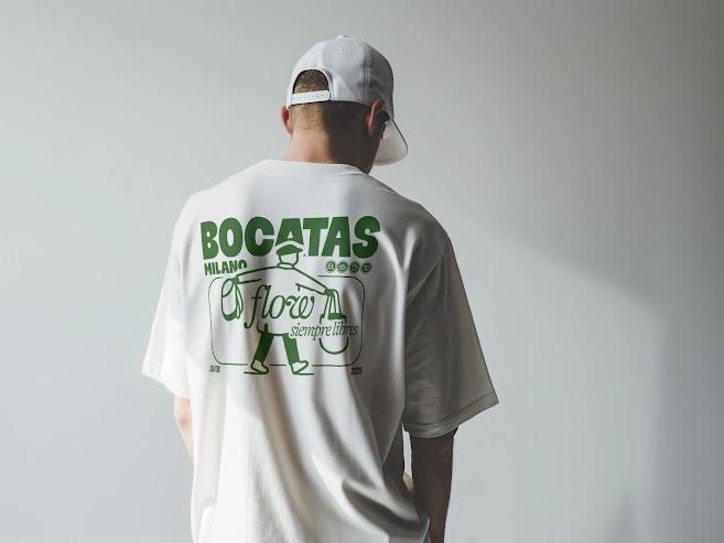 Maglietta Bocatas 2025 indossata — grafica flow siempre libres
