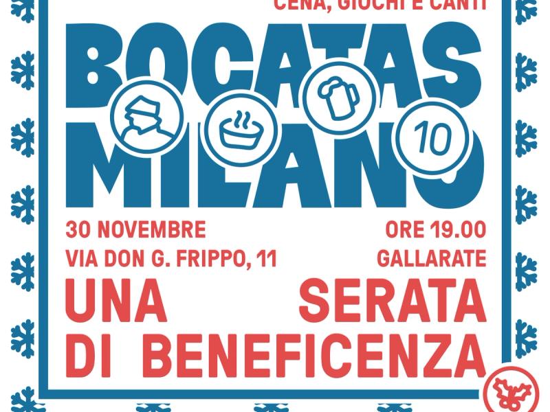 Locandina della Festa di Natale Bocatas Milano