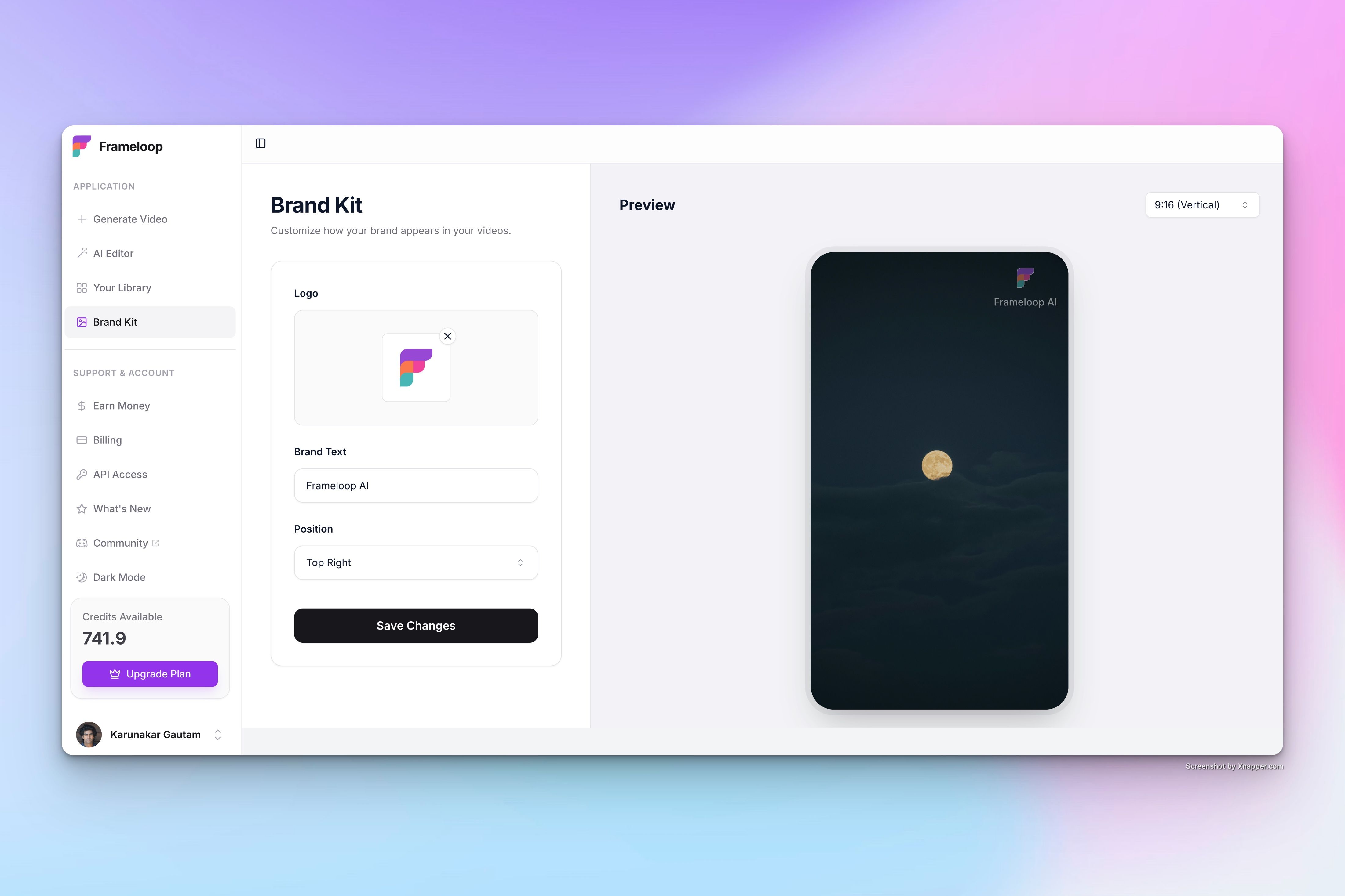 frameloop ai dashboard