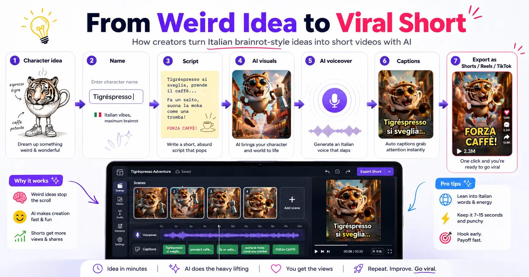 how to make italian brainrot videos with AI text to video workflow