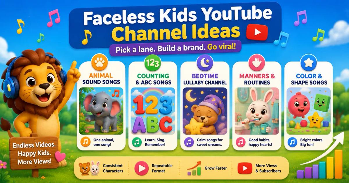 Faceless kids YouTube channel ideas to start with