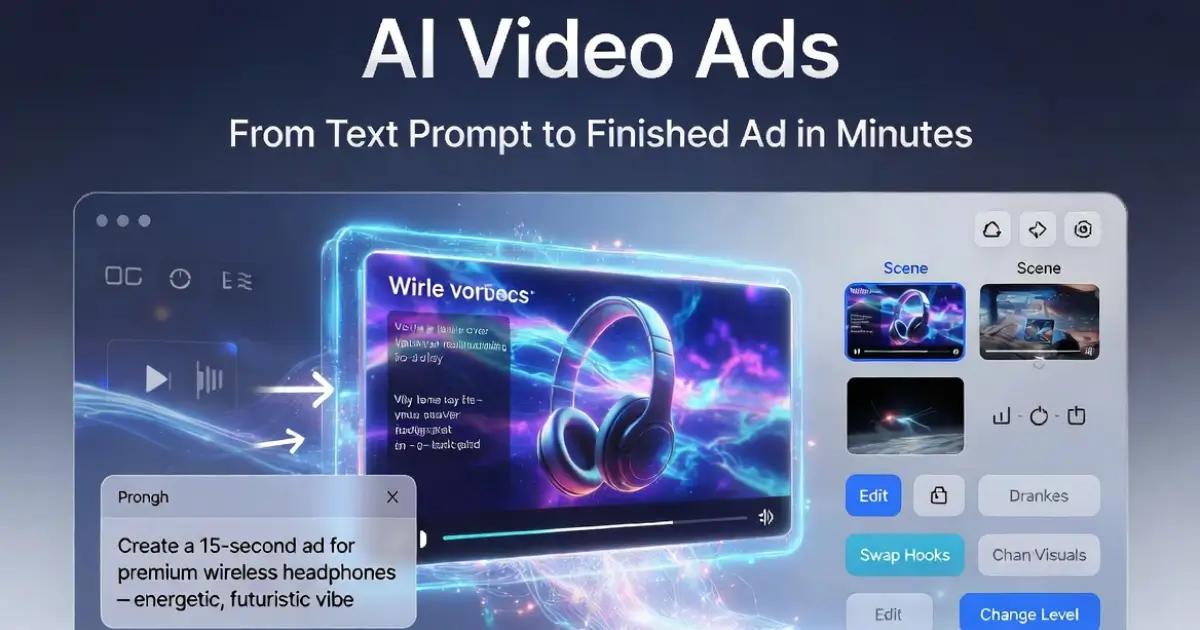 AI video ads from text prompt to finished ad in minutes