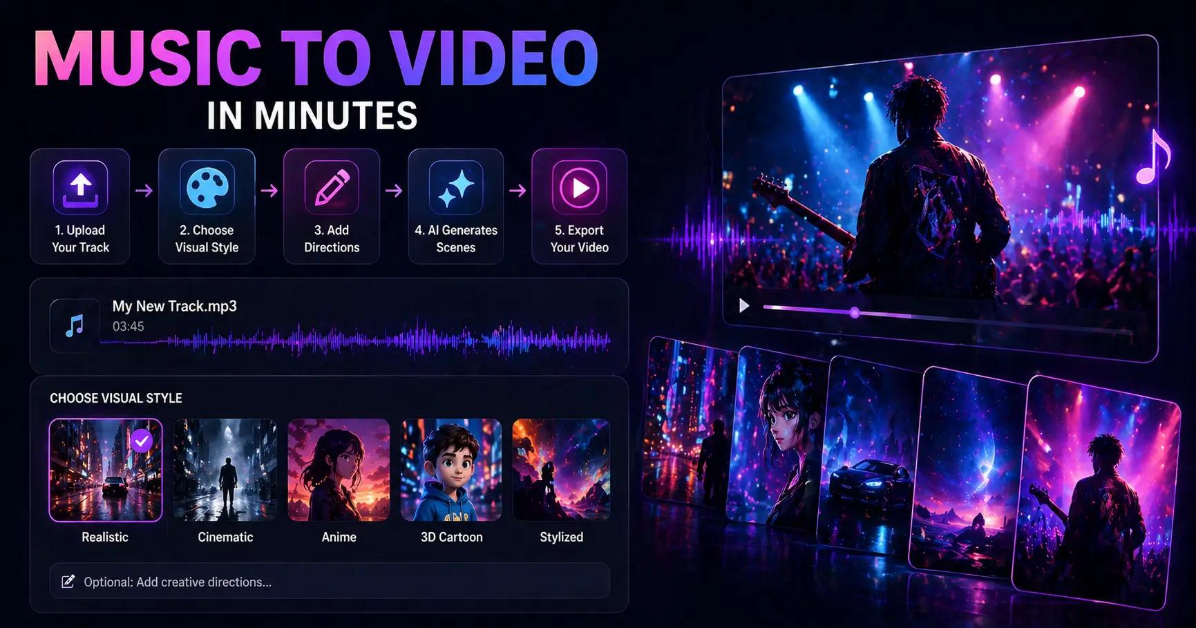 Music Video Generation From Any Audio Track