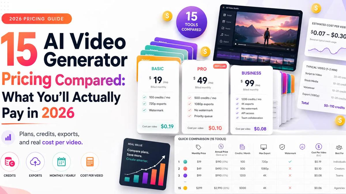 15 AI Video Generator Pricing Compared What You’ll Actually Pay in 2026