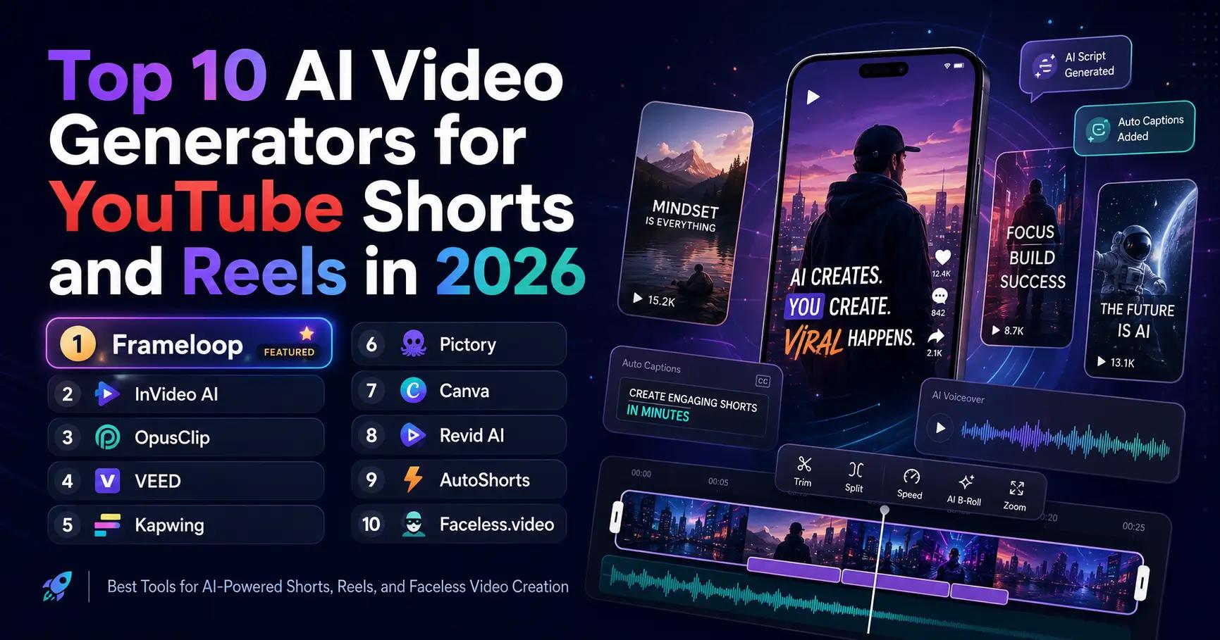 Top 10 AI Video Generators for YouTube Shorts and Reels in 2026