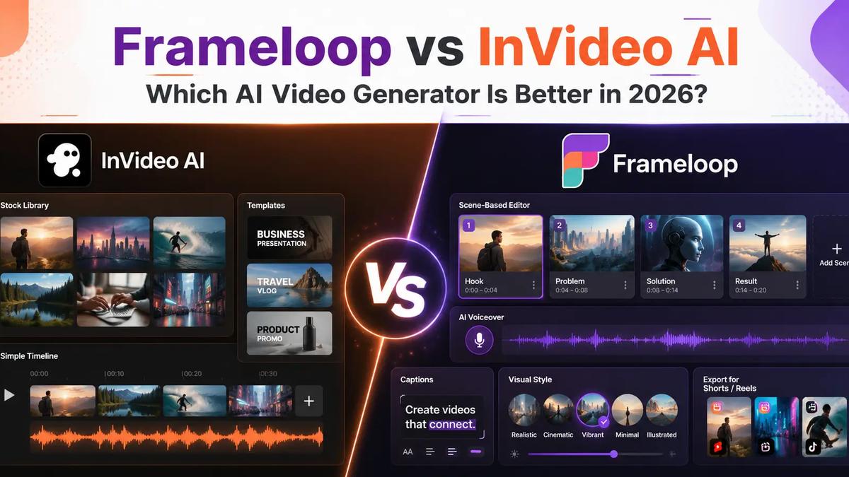 Frameloop vs InVideo AI Which AI Video Generator Is Better in 2026