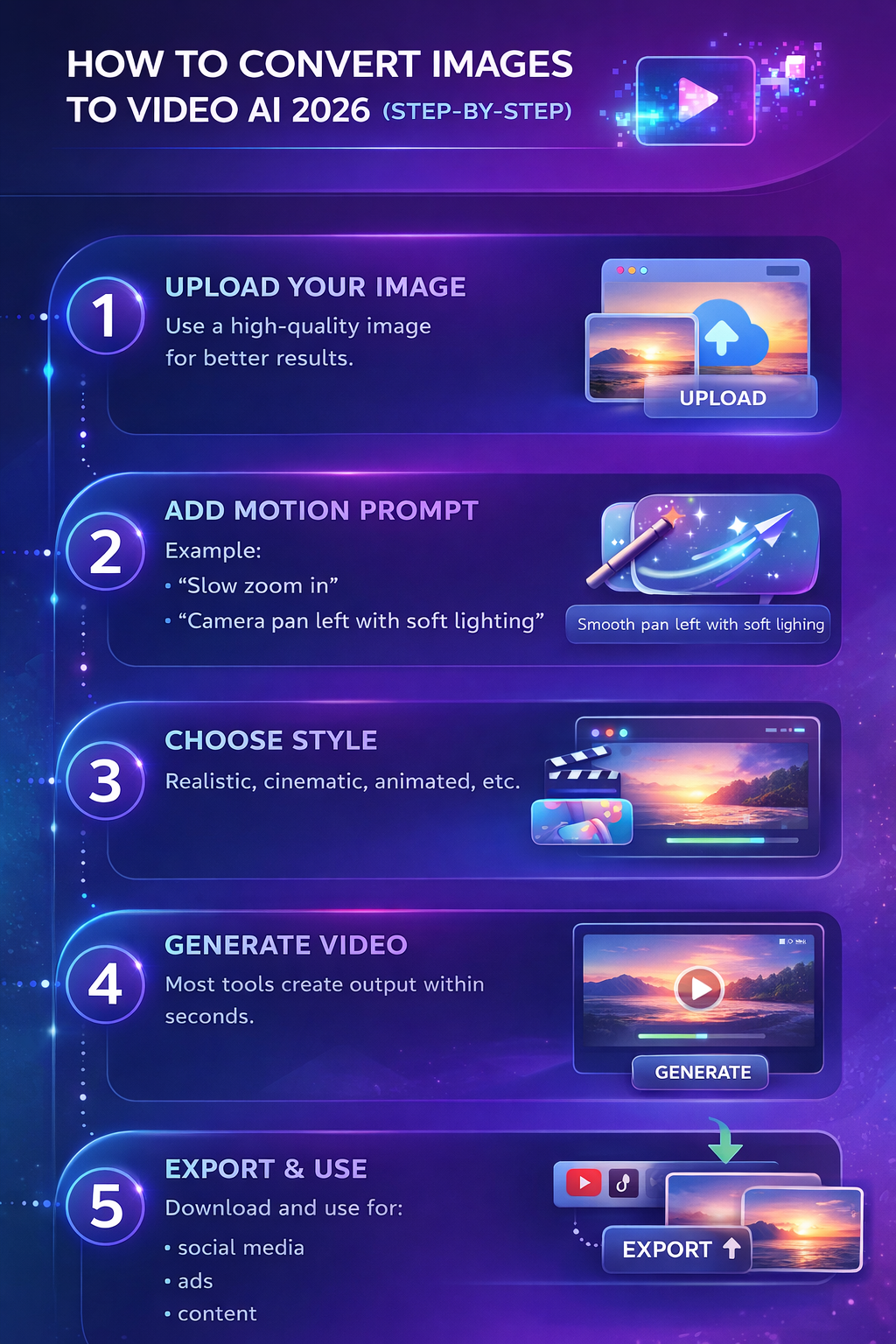 Convert Images to Video AI - step by step
