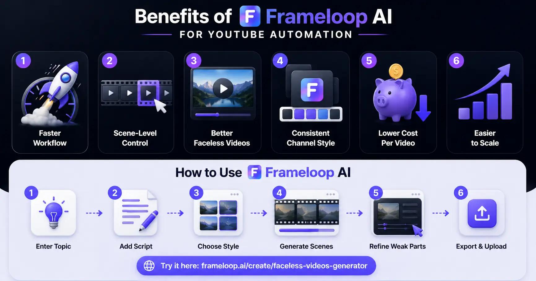benefits of frameloop ai for youtube automation