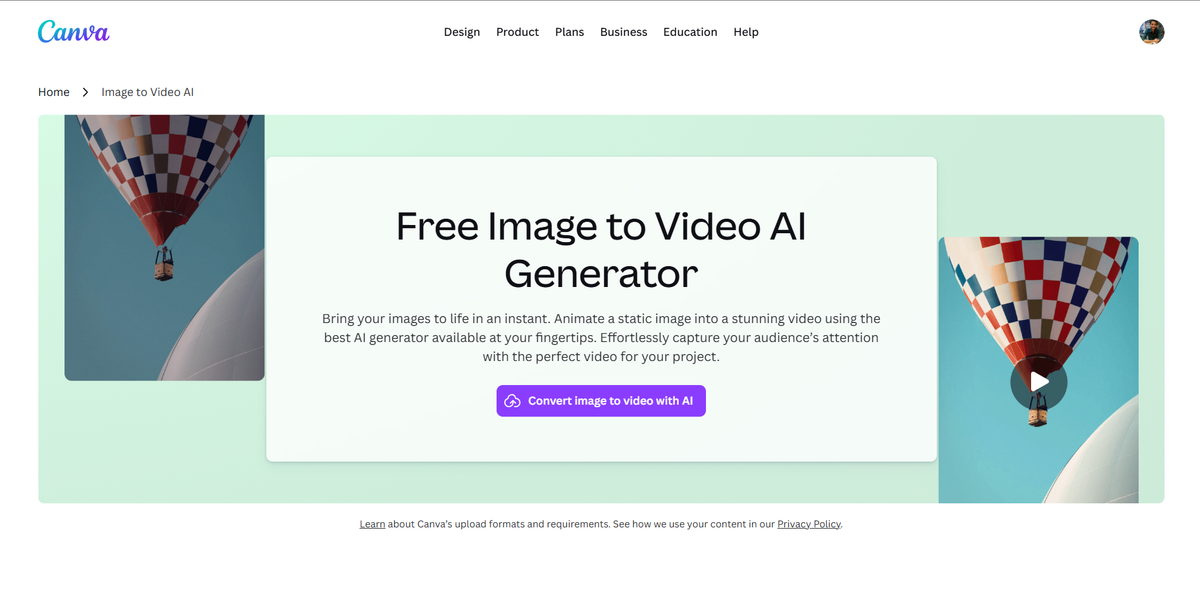 Canva AI Image to Video