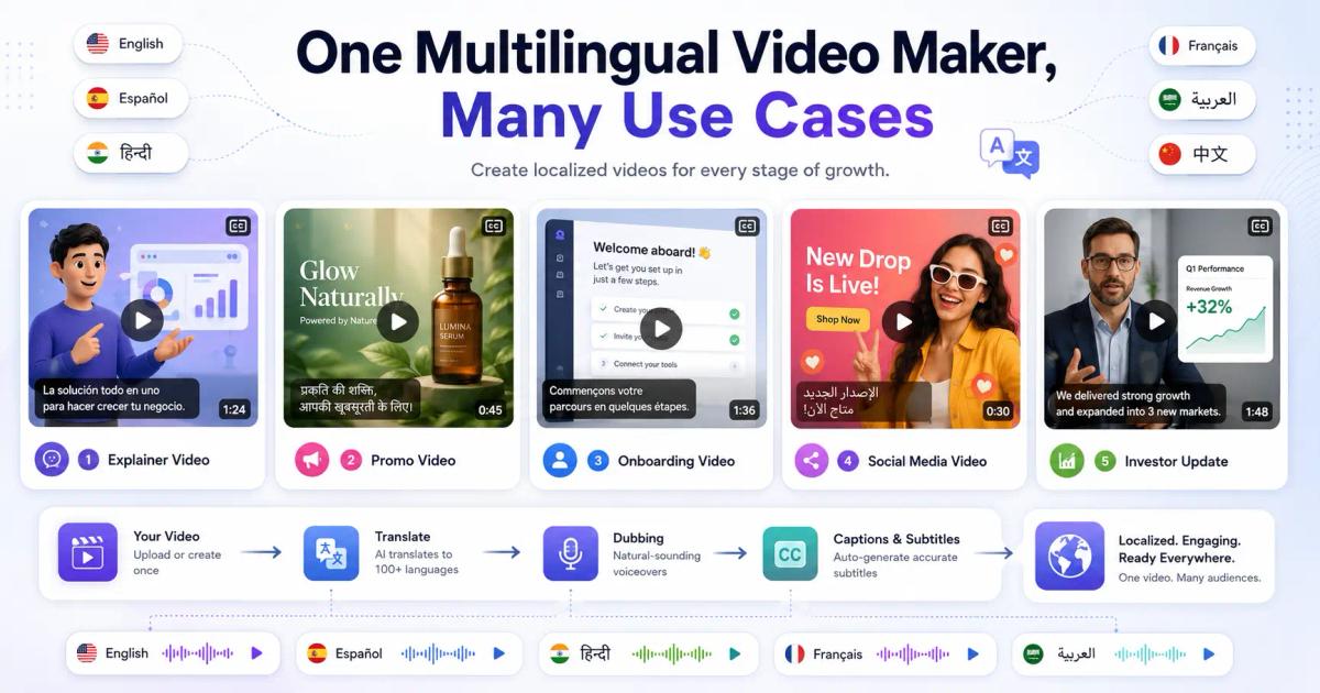multilingual video maker, many use cases
