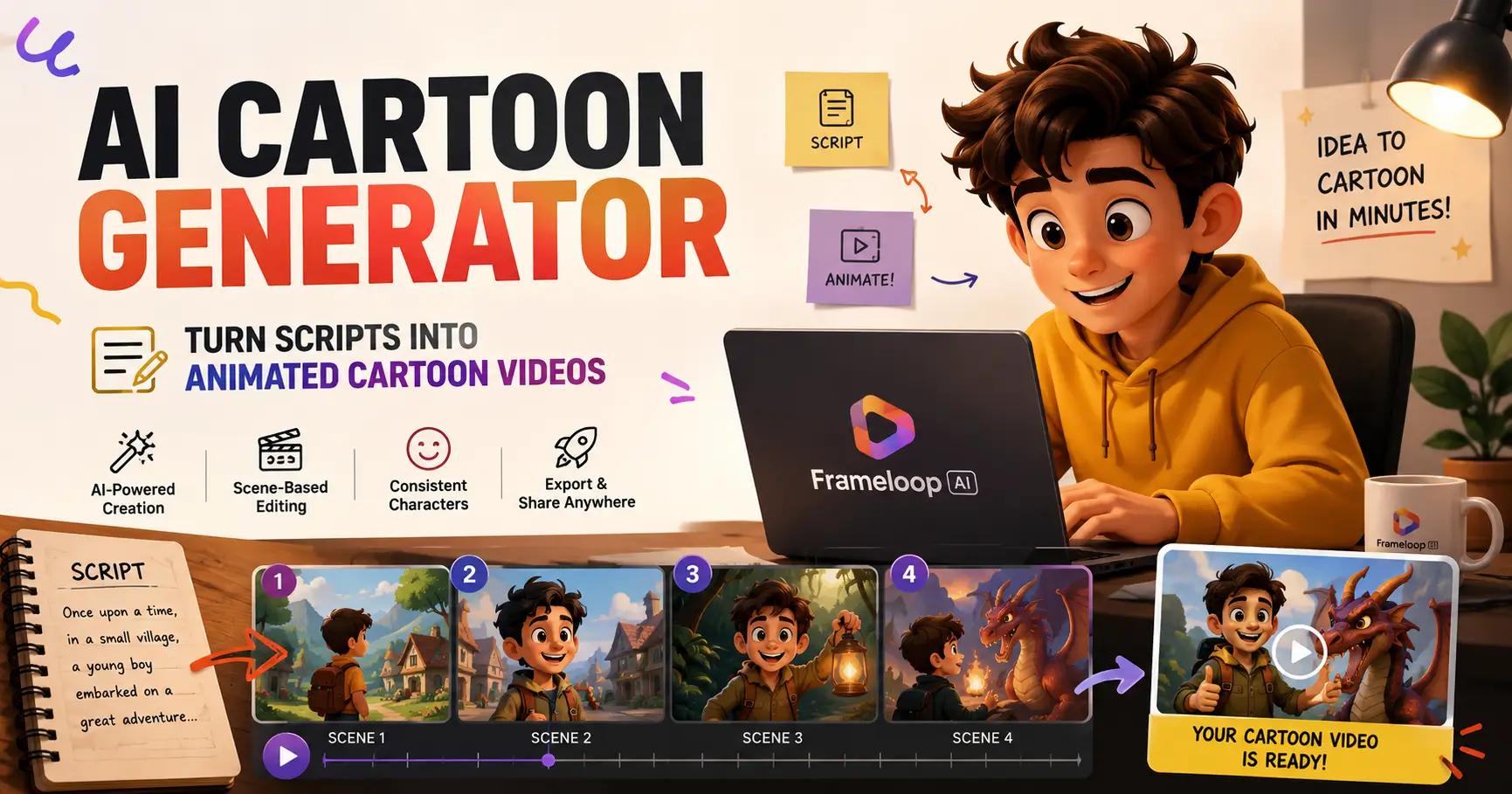 AI Cartoon Generator Turn Scripts Into Animated Cartoon Videos