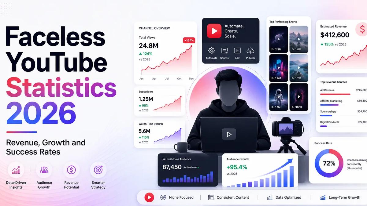 Faceless YouTube Statistics 2026 Revenue, Growth and Success Rates