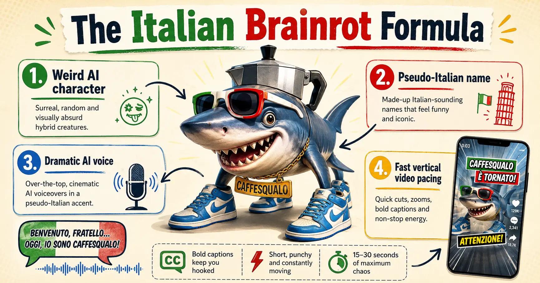 italian brainrot meaning explained with AI character voice and short video format
