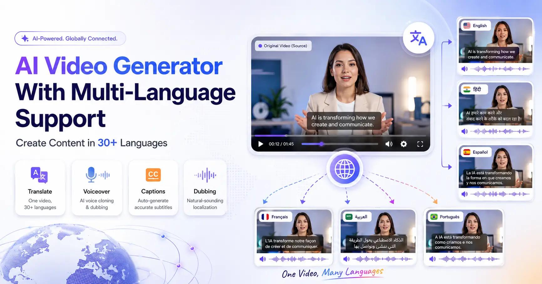 Multilingual AI Video Generator 30+ Languages 