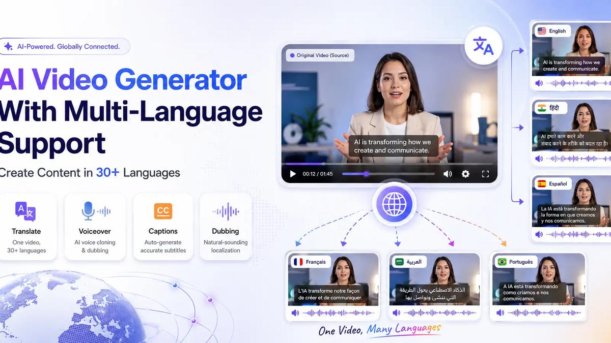 Multilingual AI Video Generator 30+ Languages