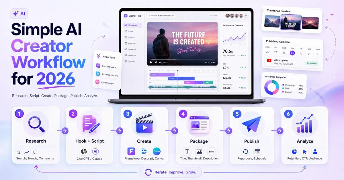 Simple AI Creator Workflow for 2026