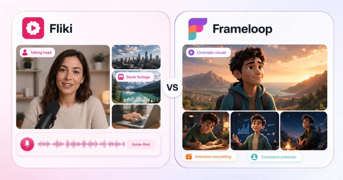 Fliki versus Frameloop video quality comparison