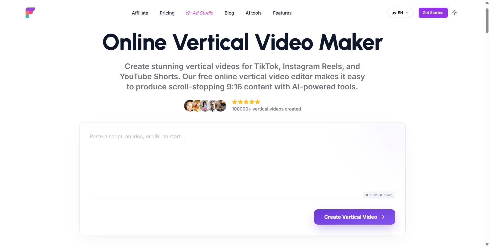 online vertical video maker