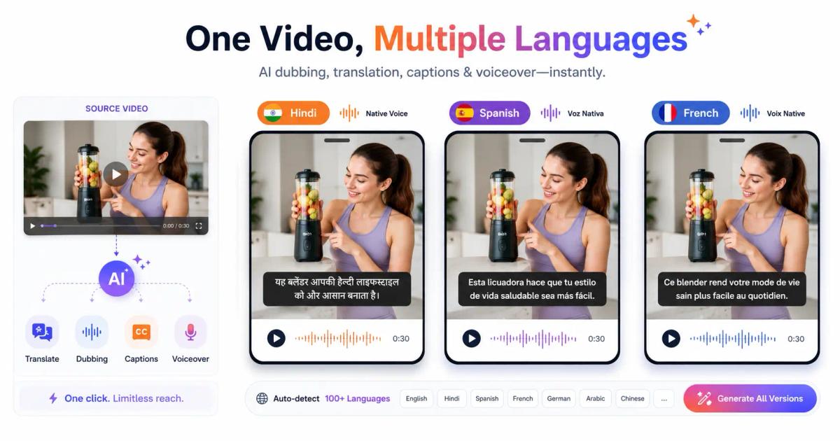 one video, multiple languages