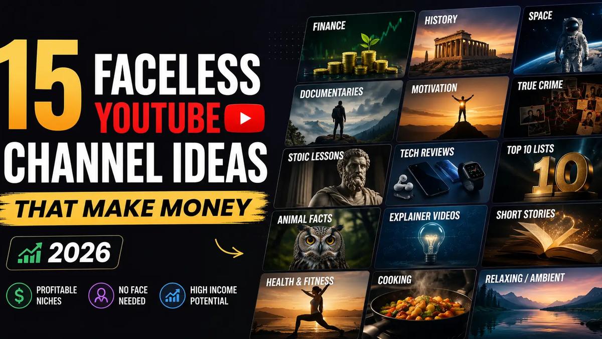 15 Faceless YouTube Channel Ideas That Make Money (2026)