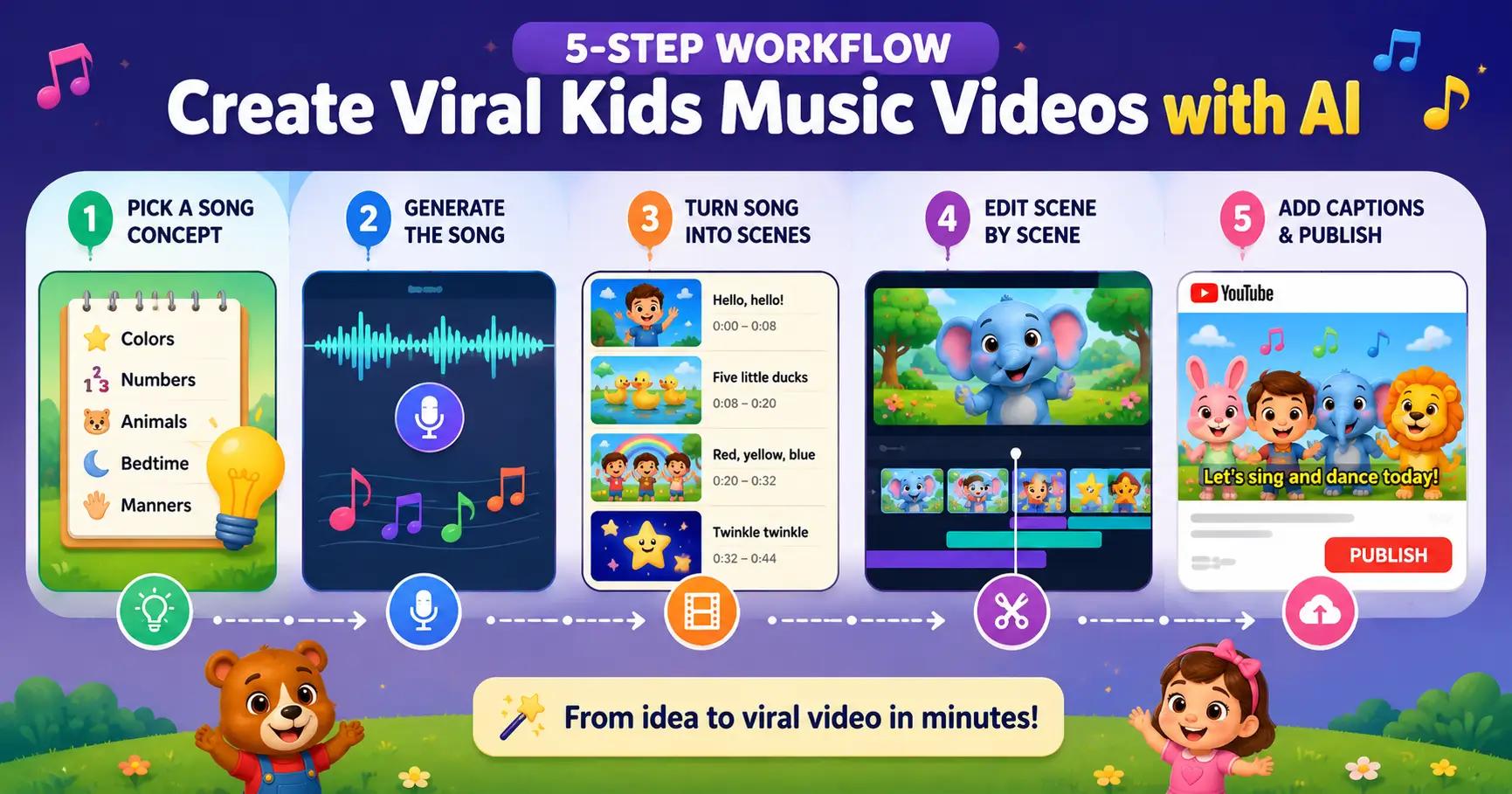 create viral kids music videos with AI