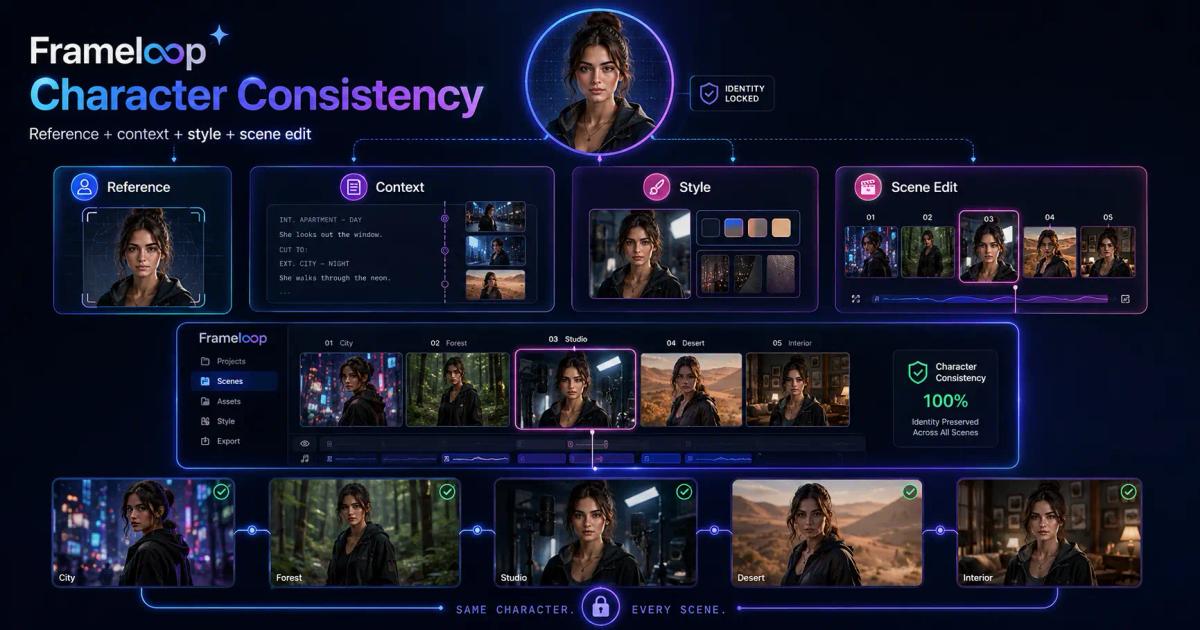 How Frameloop Maintains the Same Character Across Scenes
