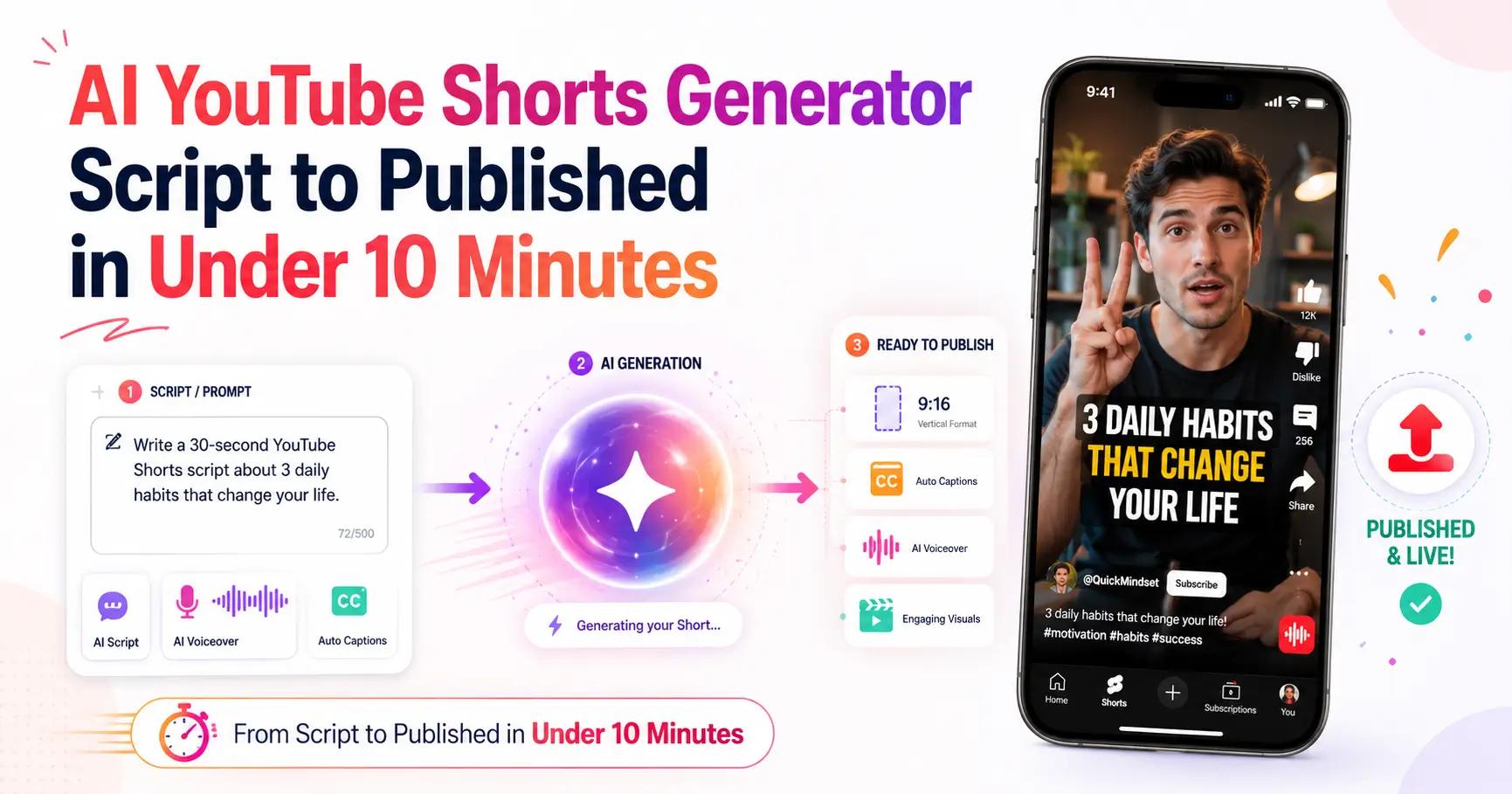 AI YouTube Shorts Generator Make a Short in 10 Min
