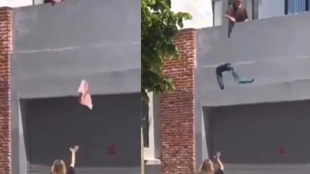 Reacción extrema tras una infidelidad: hombre arroja pertenencias desde un balcón y el episodio se viraliza
