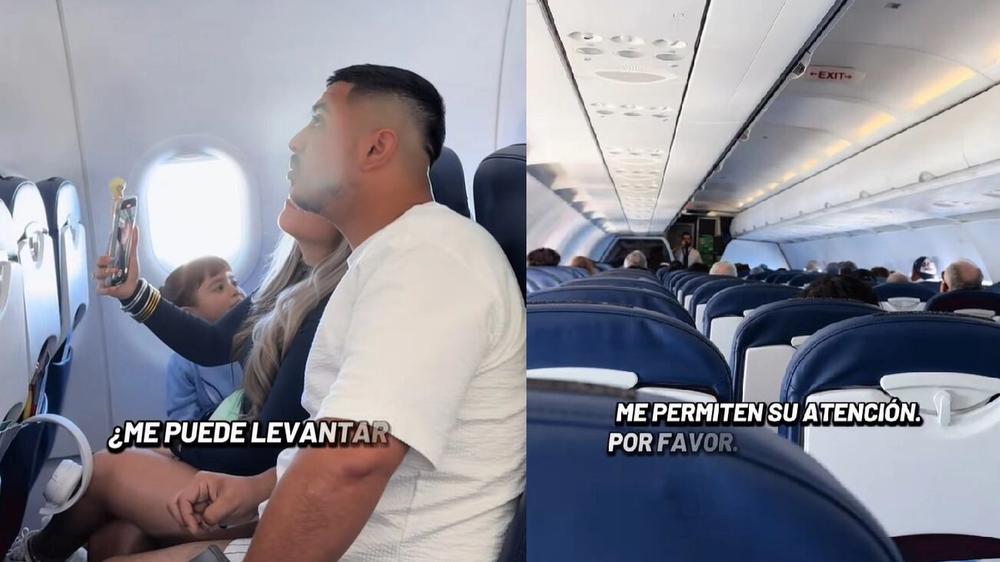 Piloto sorprende a pasajero con anuncio especial a bordo: ¡Será padre!