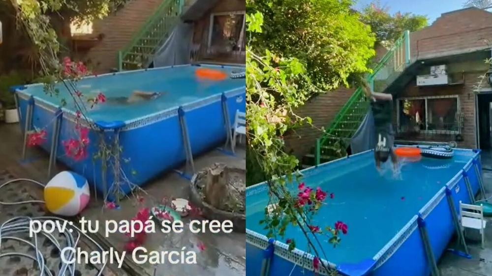 Intento fallido de emular a Charly García: Imitación de salto icónico termina en incidente