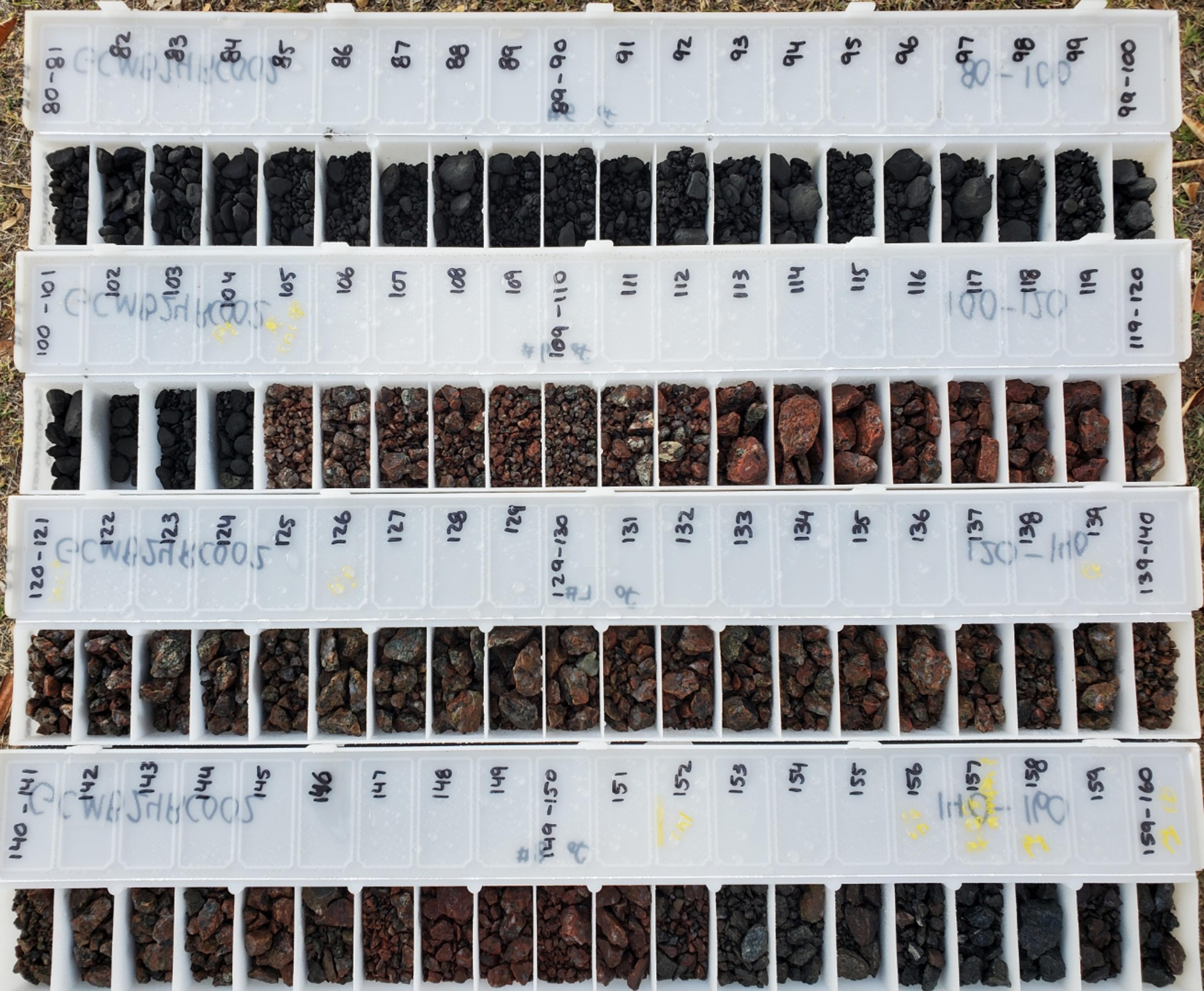 Minerals in labeled containers