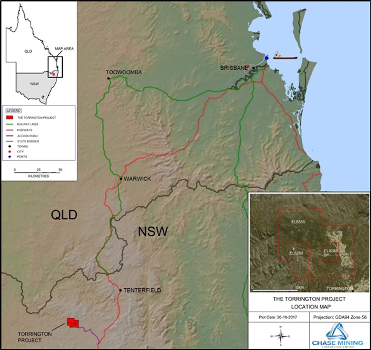 Torrington Topaz location map