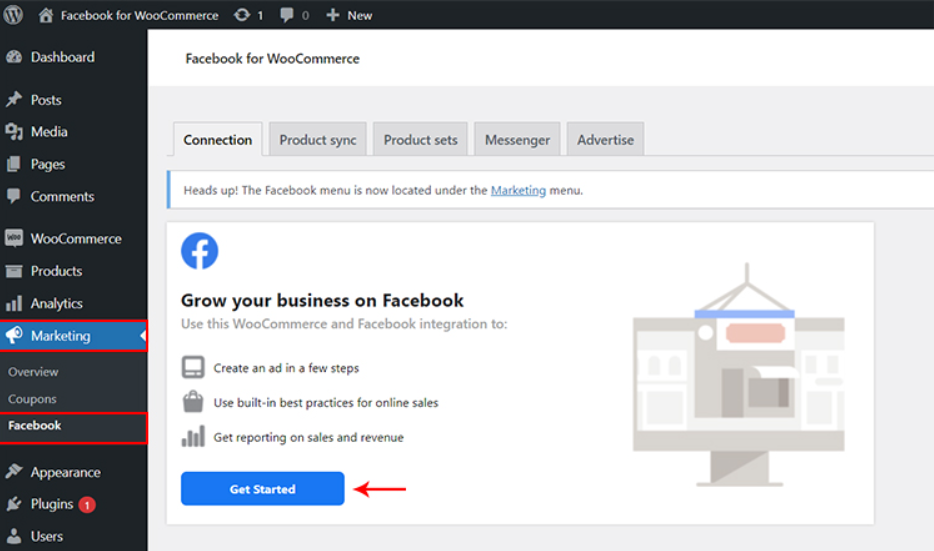 Connecting Woocommerce to Facebook business account