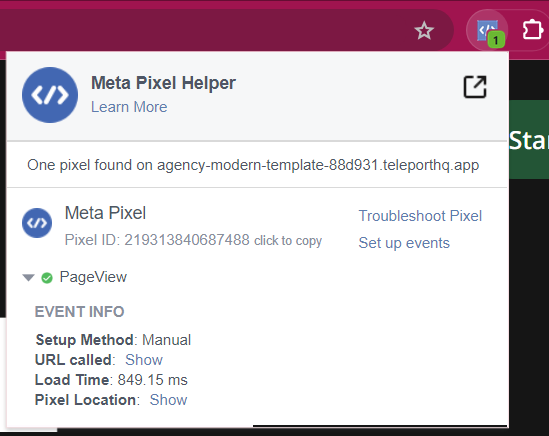 Meta Pixel events details