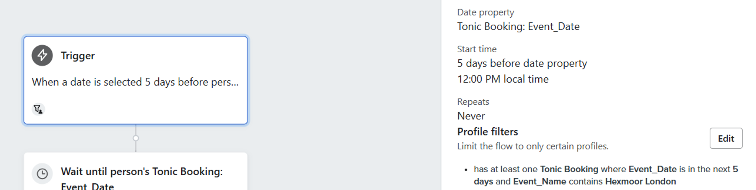 Pre-attendance flow trigger setup
