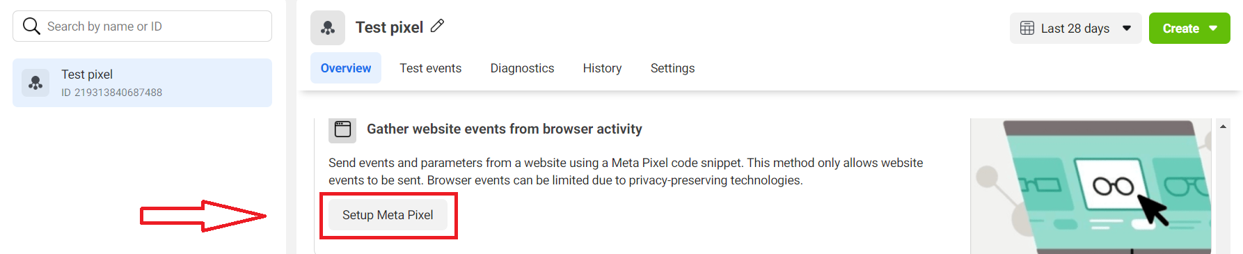 Getting the Meta Pixel code